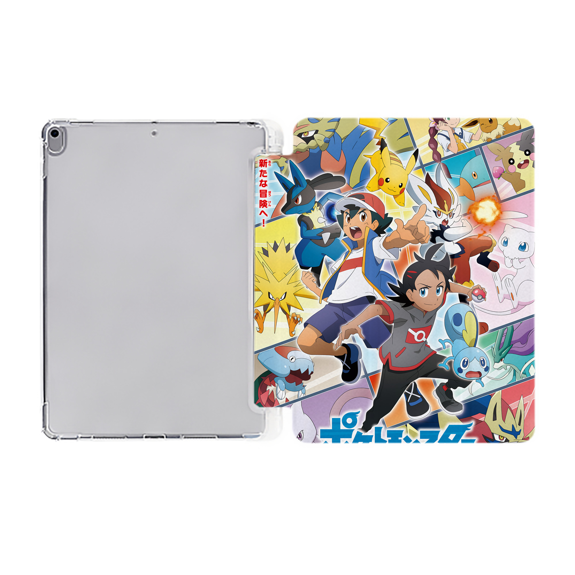 （画像用） ポケットモンスター Pokémon IPad ケース ペン収納付き 三つ折りスタンド PUレザー×シリコン 対応機種9.5/10.5/10.9インチ